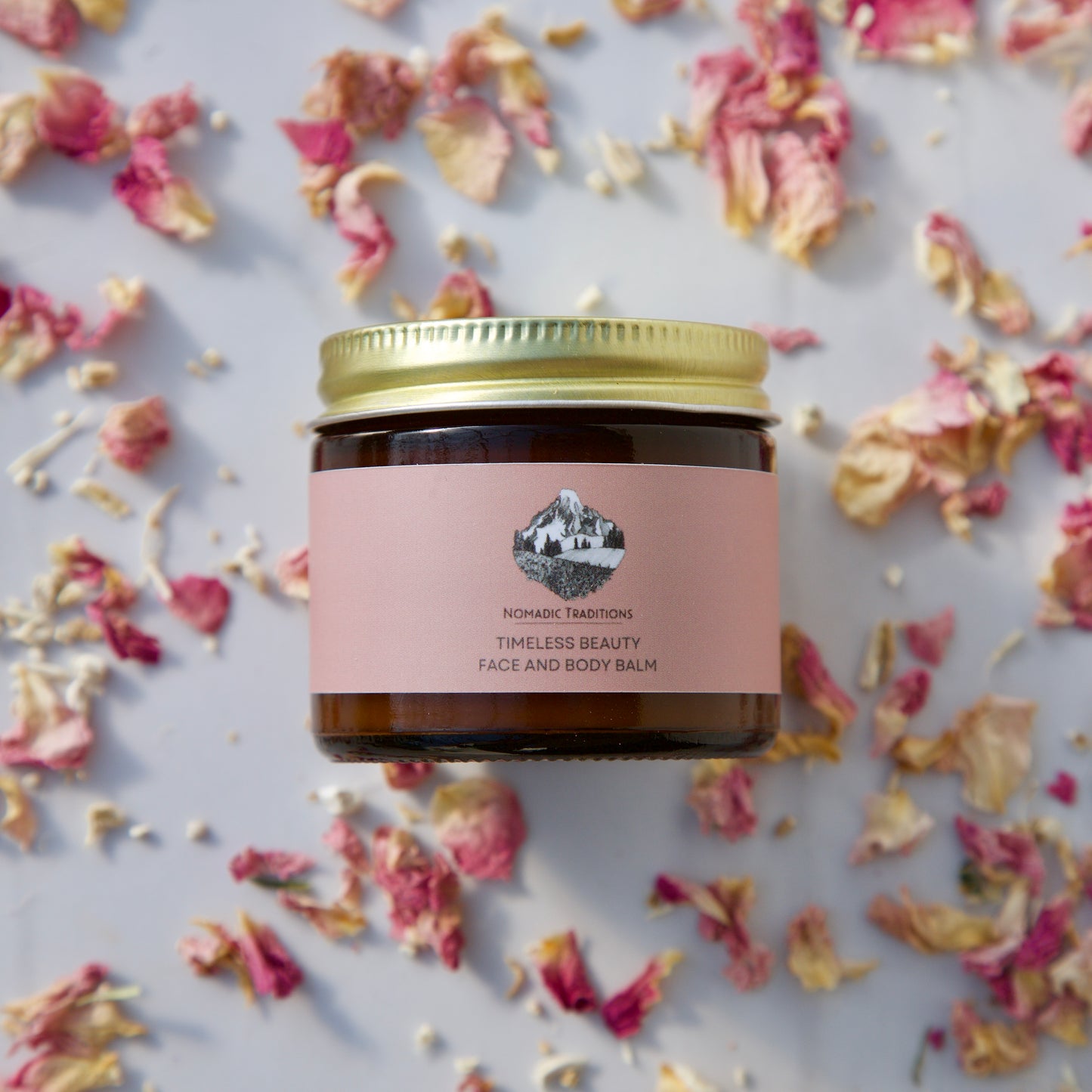 Nomadic Traditions Timeless Beauty Face And Body Balm, Grass-Fed Tallow Moisturizer, 2 oz Glass Jar Natural, Organic, Sensitive Facial Care, Skin Food, Skincare