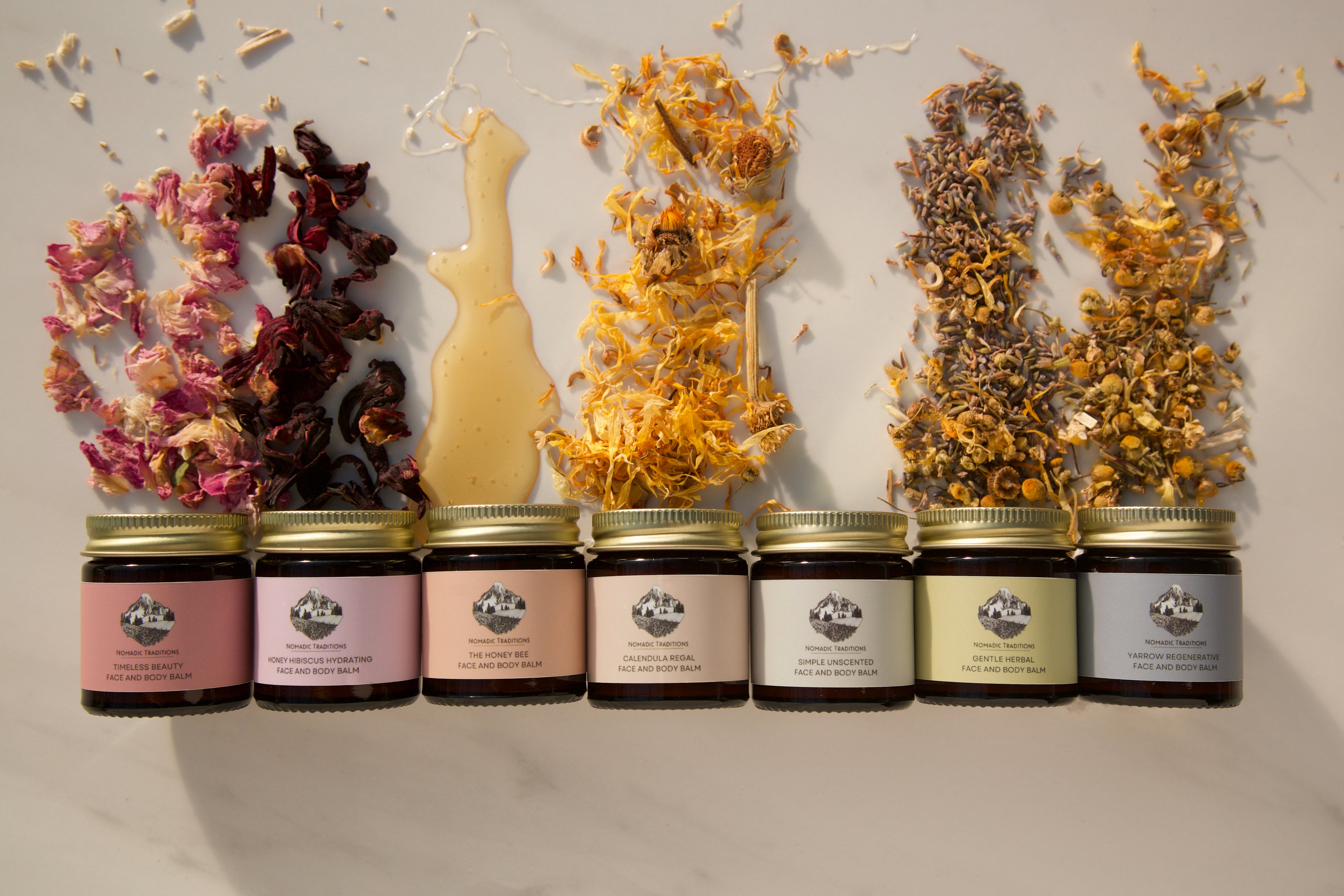 Nomadic Traditions Tallow Face And Body Balm Moisturizer 1 oz Glass Jar Natural Organic Herbal, Botanical Facial Care, Skin Food, Skincare