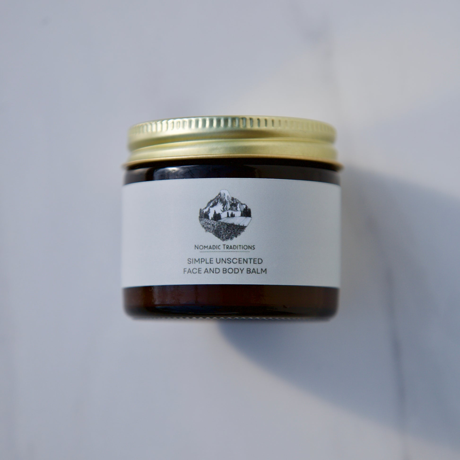 Nomadic Traditions Simple Unscented Face And Body Balm, Grass-Fed Tallow Moisturizer, 2 oz Glass Jar Natural, Organic, Sensitive Facial Care, Skin Food, Skincare 